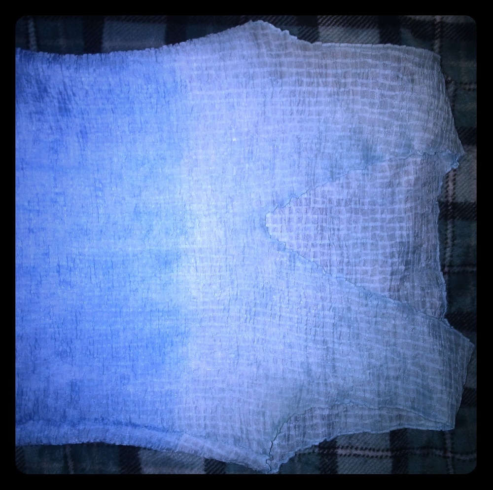 Blue ombre textured tank top